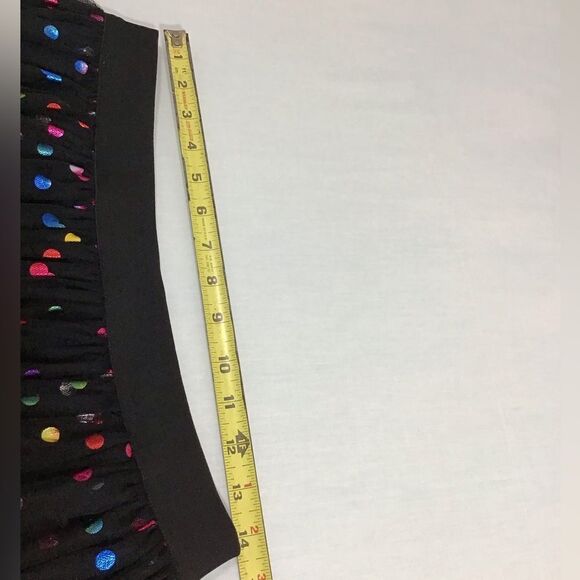 Black A-Line High Waist Mesh Maxi Skirt Multi Colored Dot Pull-On Maxi Size 1XL - Picture 6 of 7